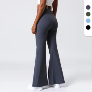 Vnazvnasi New Wide Leg Pants High Waist Nude Yoga Pants Women Slim Flared Trousers Sports Leggings Gym Fitness Casual Pants