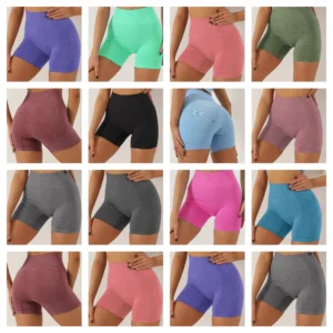 Seamless High Waist Dot Yoga Shorts Women Elastic Plus Size Gym Sport Exercise Fitness Workout Short Mujer