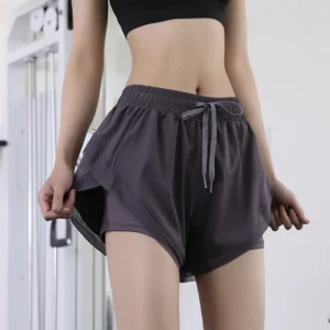 Women's High Quality Leisure Quick Dry Drawstring Gym Cycling Gym Running Shorts High Quick Dry Loose Drawstring Training Tennis