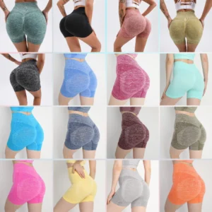Push Up High Waist Yoga Shorts For Women Seamless Scrunch Raises Butt Pink Booty Cycling Fitness Workout Gym Shorts Female