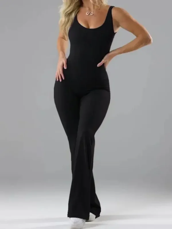 Hollow out Beauty Back Yoga Women wide-leg Peach Butt Running Fitness Yoga Bodysuit Sexy Backless Jumpsuits